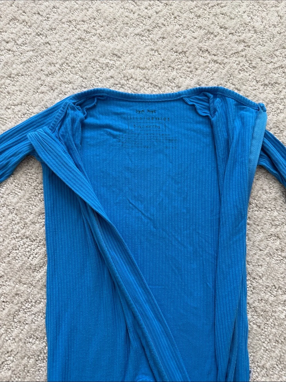 Little Sleepies Cobalt Blue Ribbed Zippy
